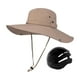 thumbnail image 3 of Gorra de pescador resistente a impactos con correa para la barbilla, gorra de playa para adultos, sombrero de pesca. Caqui, 3 of 9