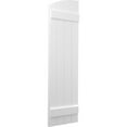 thumbnail image 3 of Ekena Millwork 14"W x 74"H Americraft Four Board (2 Batten) Exterior Real Wood Joined Board-n-Batten Shutters w/ Elliptical Top (Per Pair), White, 3 of 10