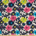 thumbnail image 1 of Floral Fabric by the Yard Upholstery, Illustration of Abstract Grunge Style Blossoms Pointy Petals Pattern, Decorative Fabric for DIY and Home Accents, Eggshell and Multicolor by Ambesonne, 1 of 4