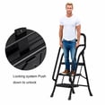 thumbnail image 6 of Beuway 3 Step Ladder with Handrails,Foldable Step Stool for Adults(Black), 6 of 7