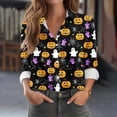 thumbnail image 2 of Womens Halloween Graphic Shirts Pumpkin Witch Print V Neck Tops | 2026 Casual Fall 3/4 Sleeve T Shirts,Funny Halloween Graphic Costume,Fall Festival Events,Halloween Party,Happy Halloween, 2 of 7