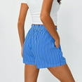 thumbnail image 3 of Letdown Women's Striped Boxer Shorts Summer Spring Y2K Lounge Sleep Casual Beach Pj Bottoms Pockets Ruffle Waist Shorts, 3 of 7