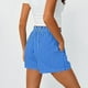 thumbnail image 3 of MKLEKYY Pantalones Cortos de Mezclilla para Mujer, Pantalones Cortos de Verano A Rayas con Bolsillos, Informales, Holgados, con Cintura Elástica y Botones, 3 of 4