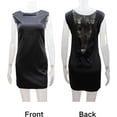 thumbnail image 4 of OwnShow Women's Sexy Satin Backless Crewneck Sleeveless Bow Party Mini Dress, 4 of 11