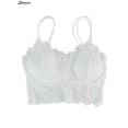 thumbnail image 5 of Spencer Womens Sexy Lace Backless Bralette Bra Vest Crochet Tank Camisole Padded Bra Crop Top Lingerie "M,White", 5 of 7