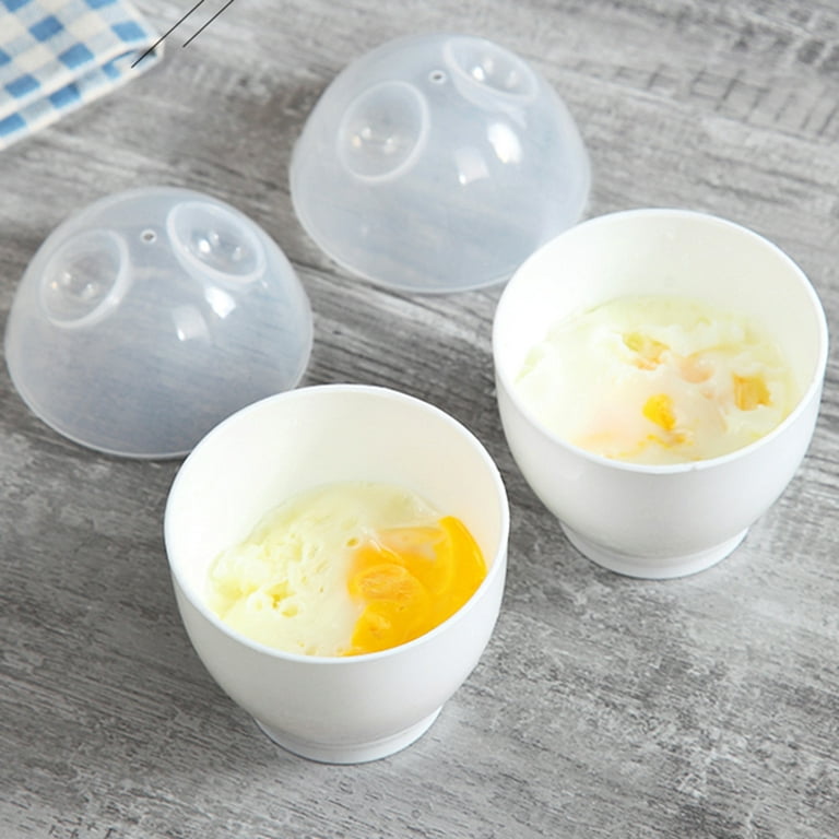 Mini Egg Cooker, 6pcs Microwave Steamed Egg Cup Mini Egg Cooker Portable  Egg Poacher for Home Kitchen (White)
