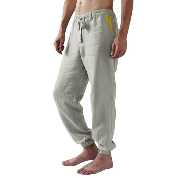 Ediodpoh Mens Four Seasons Can Wear Casual Retro Style Solid Color Lace up Pants Casual Pants Casual Shorts for Men Khaki XL