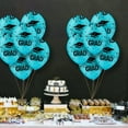 thumbnail image 7 of PMU Graduation Balloons 11 Inch PartyTex Premium Turquoise with All-Over Print Black Grad Caps-Confetti and Streamers Pkg/25, 7 of 7