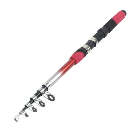 - Unique Bargains 2.1M 6 Sections Antislip Telescopic Carbon Fibre Fishing Rod Red Black