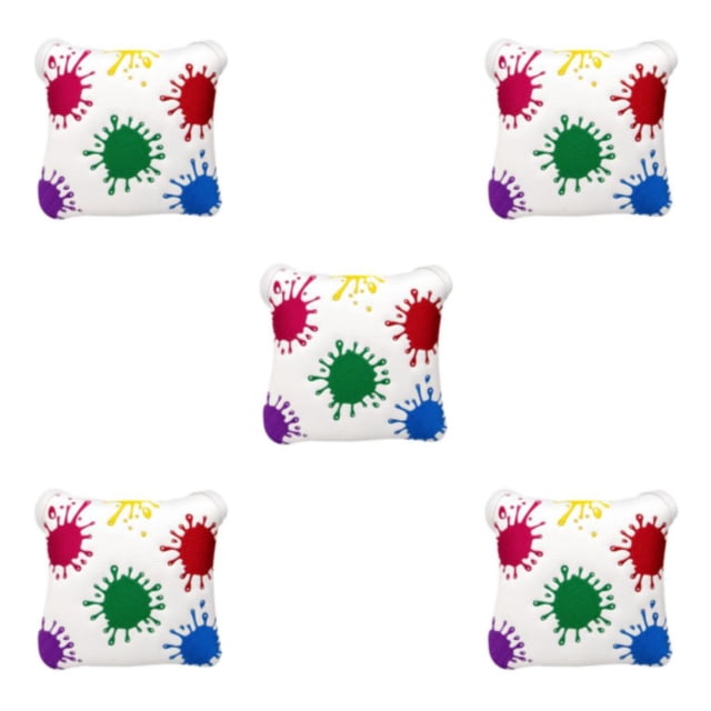 ZheElen Golf Maillet Putter Tête Couverture Club de Golf Couvre-Chef Carré pour les Femmes Hommes Blanc Putter Couverture 5Set