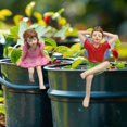 thumbnail image 1 of 2x accesorios de jardín de hadas estatuas de niñas brillar en el oscura figuras de ángeles en miniatura para bonsai porche en el hogar, 1 of 8