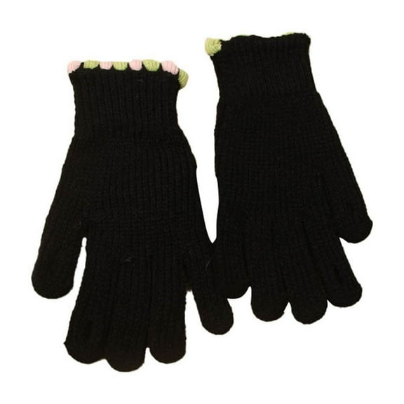 STETMN Women's Winter Knit Gloves Colorful Dot Cuff Trendy Gloves Touch Screen Elastic Warm Gloves