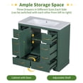 thumbnail image 4 of 36inch Bathroom Vanity with Sink Combo, Bathroom Combo Cabinet with Six Drawers, Multi-Functional Drawer Divider, Adjustable Shelf, Easy Assmebly, Green, 4 of 9