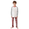thumbnail image 3 of Penkiiy Family Christmas Pajamas Matching Sets Lounge Home Pjs Long Sleeve Shirts and Plaid Pants Xmas Holiday Pajama Outfits 8 Years Gray, 3 of 6