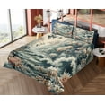 thumbnail image 4 of Ambesonne Abstract Nature Fitted & Top Sheet Set with Shams, Blooming Forest, Blush Dark Slate Blue, 4 of 5