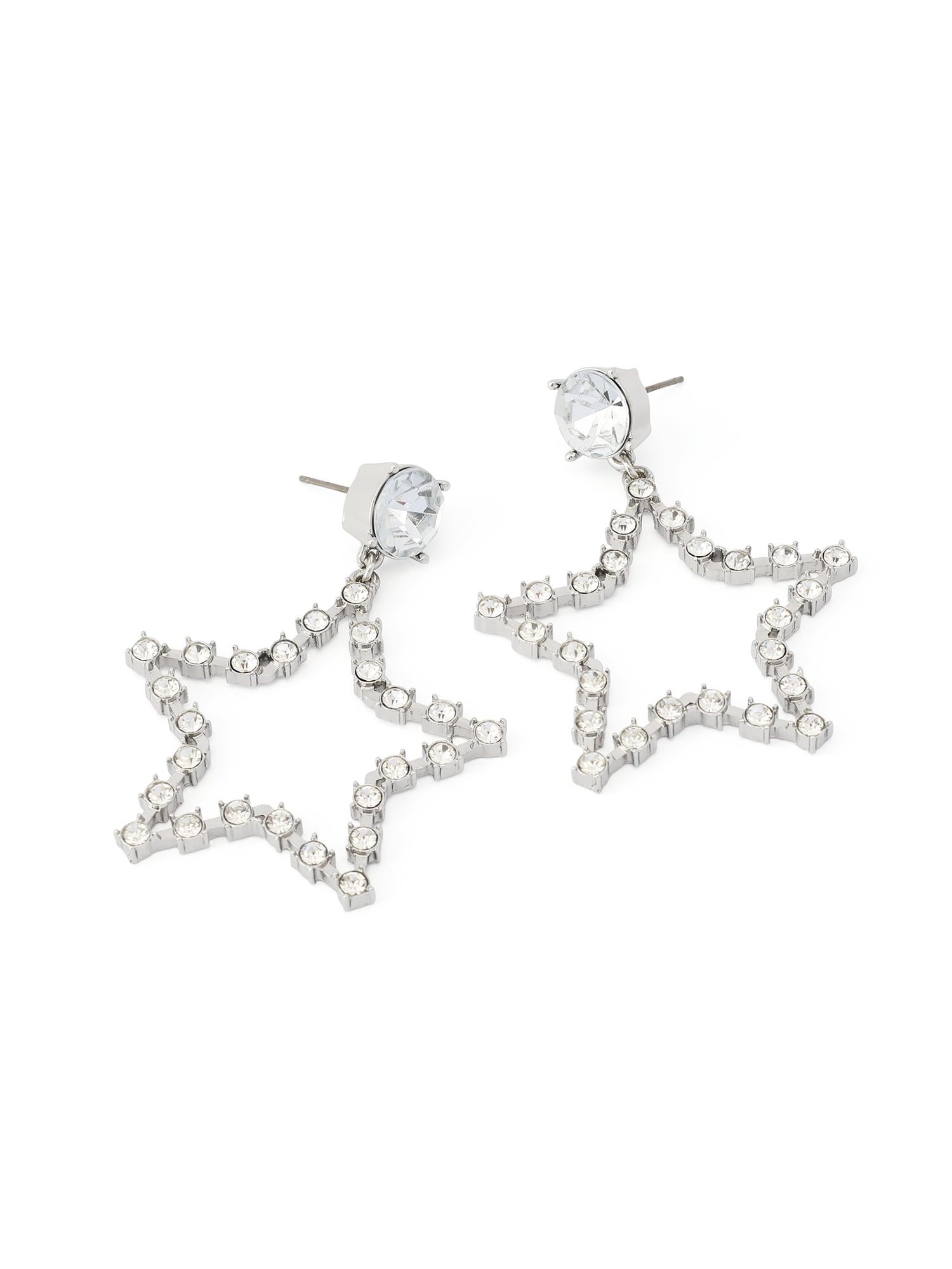 Madden NYC Women's Fashion Crystal Star Drop Earrings