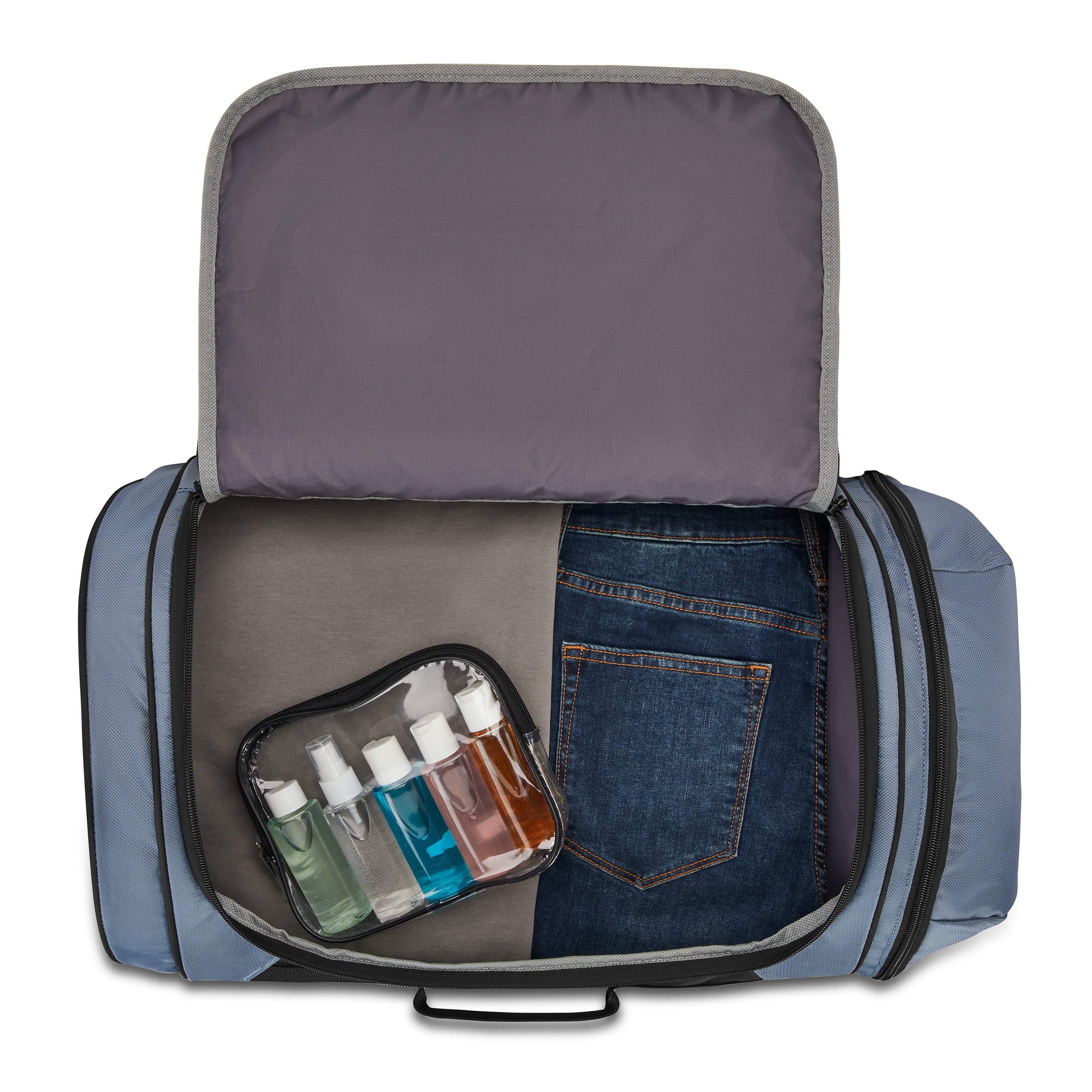 American Tourister 22-Inch Carry On Wheeled Travel Duffel Bag with Drop Bottom, Elemental Blue