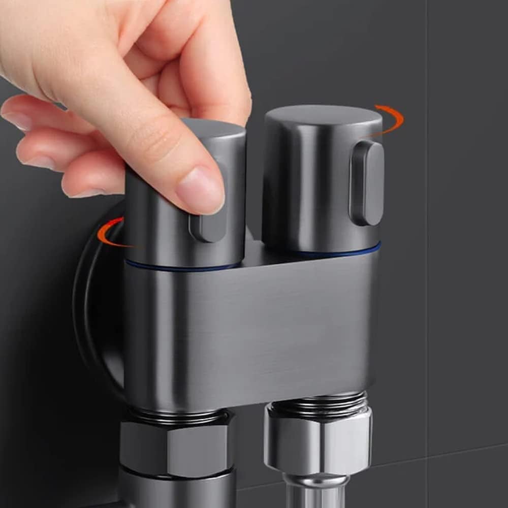 HPZZ 1-In-2-Out Dual Control Valve, 2023 New Hand Held Bidet Sprayer for Toilet, Mini Toilet Faucet Sprayer Kit Butt Washer, for Washing Machine and Toilet.