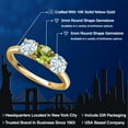 thumbnail image 2 of Gem Stone King 10K Yellow Gold Green Peridot and Sky Blue Aquamarine Engagement Ring for Women | 1.55 Cttw | Round 5MM | Gemstone August Birthstone | Size 8, 2 of 6