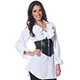 thumbnail image 3 of Underwraps Women's Plus-Size Pirate Laced Front Blouse, White, 3X-Large, 3 of 3