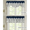 thumbnail image 5 of Fsddascl Navy Blue Geometric Tie Up Valance Curtains for Windows, Kitchen Curtains Window Treatments, White Chevron Modern Abstract Art Aesthetics Short Window Valances for Bedroom Bathroom 42"x12", 5 of 7