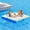 Gray+Blue, variant on Jocisland 6x6 ft Inflatable Floating Dock with Non-Slip Surface, Detachable Ladder, Multi-Person Swim Platform for Pool, Beach, Ocean, Gray+Blue