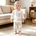 thumbnail image 5 of xaweyi Toddler Boys Girls Warm Two Piece Clothing Outfit Long Sleeve Tops and Pants Casual Homewear Suit for Autumn Winter Size 9-12 Months, 5 of 6