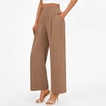 thumbnail image 5 of Suit Pants Women High Waisted Straight Leg Wide Leg Dressy Pant Relaxed Fits Business Office Work Dress Pant Casual Solid Loose Fits Lightweight Comfy Long Trousers, 5 of 7