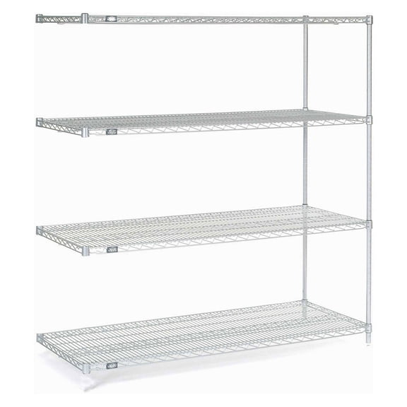Nexel Wire Shelving Add-On, Poly-Z-Brite, 60"W X 24"D X 63"H