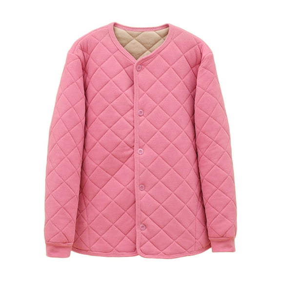 hoksml Women's Plus Size Velvet Thermal Lined Quilted Jacket Solid Color Plush Fleece Long Sleeve Winter Coat 3XL-5XL