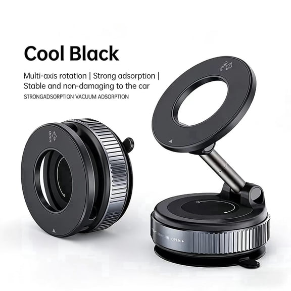 Universal Car Phone Holder, Vacuum Suction Magnetic Mount for Dashboard