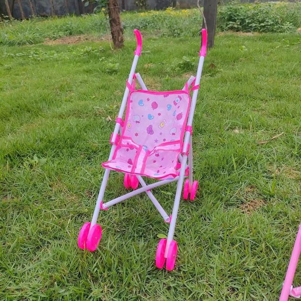 Cochecito de muñeca para niños, juguete interactivo con ruedas estables (muñeca no incluida), cochecito de paseo, carrito de regalo de cumpleaños para