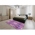 thumbnail image 5 of Ahgly Company Machine Washable Indoor Square Transitional Violet Purple Area Rugs, 4' Square, 5 of 7