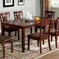 thumbnail image 3 of Furniture of America Benny Transitional 7-Piece Dining Set in Dark Cherry Wood Finish, Seats 6, 3 of 4