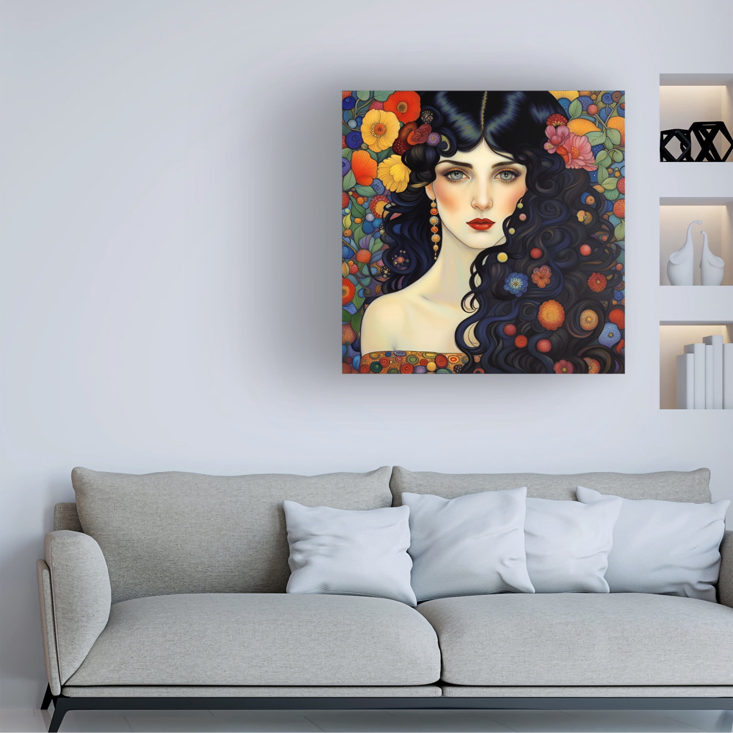 Canvas Wall Art - Tina Lavoie 'Art Nouveau Beauty II' Wall Art for Living Room, Bedroom, or Office DÃ©cor by Trademark Fine Art - 18 x 18 Inches