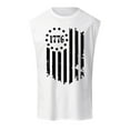 thumbnail image 2 of kpoplk 4th of July Shirts Mens Muscle Tank Top 4th of July American Flag Short Sleeved Gym Workout American Flag Shirt(White,3XL), 2 of 5