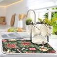 thumbnail image 5 of Yayeee Dish Drying Mat for Kitchen Counter 16"x18" Microfiber Absorbent Pad, Black Christmas Holly, 5 of 7