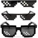 thumbnail image 1 of [3 Pairs] Sunglasses, Unisex 8-Bit Glass Pixel Mosaic Props Unisex Sunglasses - Black, 1 of 5