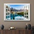 thumbnail image 2 of wall26 Canvas Print Wall Art Window View Landscape Snowy Mountain Forest Nature Wilderness Photography Modern Art Rustic Scenic Colorful Multicolor for Living Room, Bedroom, Office - 24"x36&quot, 2 of 5