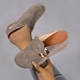 thumbnail image 2 of CYMMPU Women's Metal Buckle Backless Wedge Mules, Round Toe Slip On Cutout Clogs, Lightweight Daily Casual Shoes Khaki 39, 2 of 9