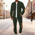 thumbnail image 3 of Wlynlyn Mens Sweatsuits Winter Tracksuit 2 Piece Outfits Stand Collar Zip up Jackets Cargo Sweatpants 2 Piece Jogging Sets, 3 of 9