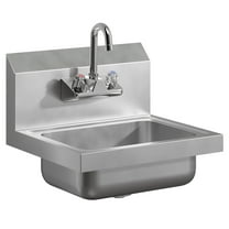 AmGood Wall Mounted Hand Sink with Gooseneck Faucet | 17" x 15" x 5"
