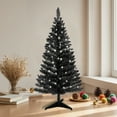 thumbnail image 5 of Bringstar 4FT Black Artificial Christmas Tree with 50 String Lights, Mini Tinsel Tree, Not Pre-Lit, for Halloween & Holiday Home & Office Décor, 5 of 14