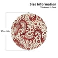 thumbnail image 2 of Picia Dragons1 Printed Leather Coasters for Drinks, 4" Drink Coasters Set of 4 for Tabletop Protection, Handmade Luxurious Home Décor and Housewarming Gift -Round Shape, 2 of 6