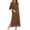 Coffee, variant on Red Nightgown for Women with Zipper, Loose Fit Nightdress with Pockets, Three Quarter Sleeve Sleep Shirt Long Lounge Dress for Home Wear, Red Size S