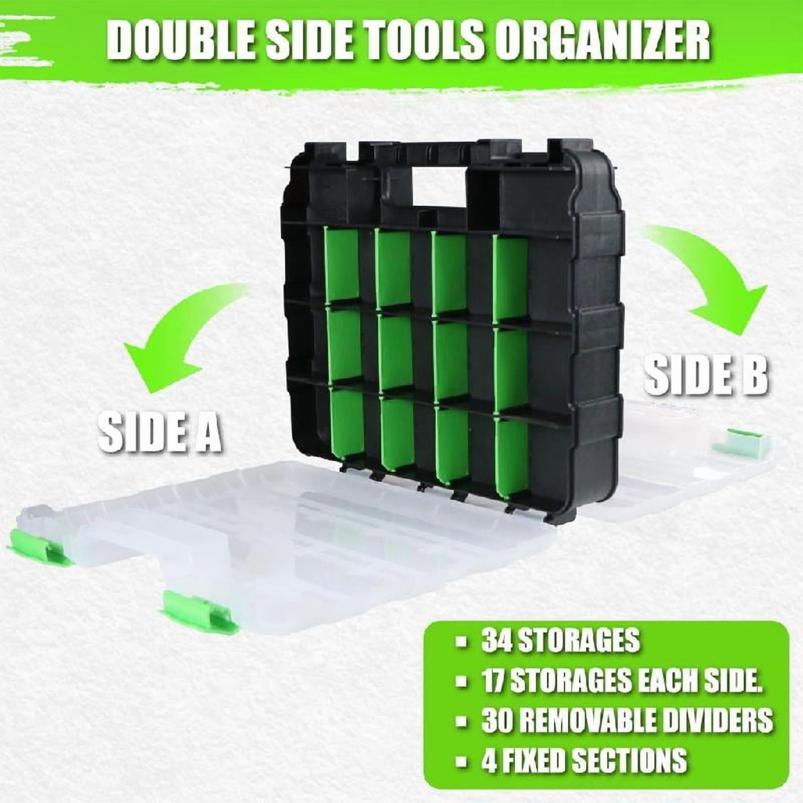 34-Removable Compartment Organizer,12.6''x10.6'' Tool Storage Box With Multiple Compartments for Home