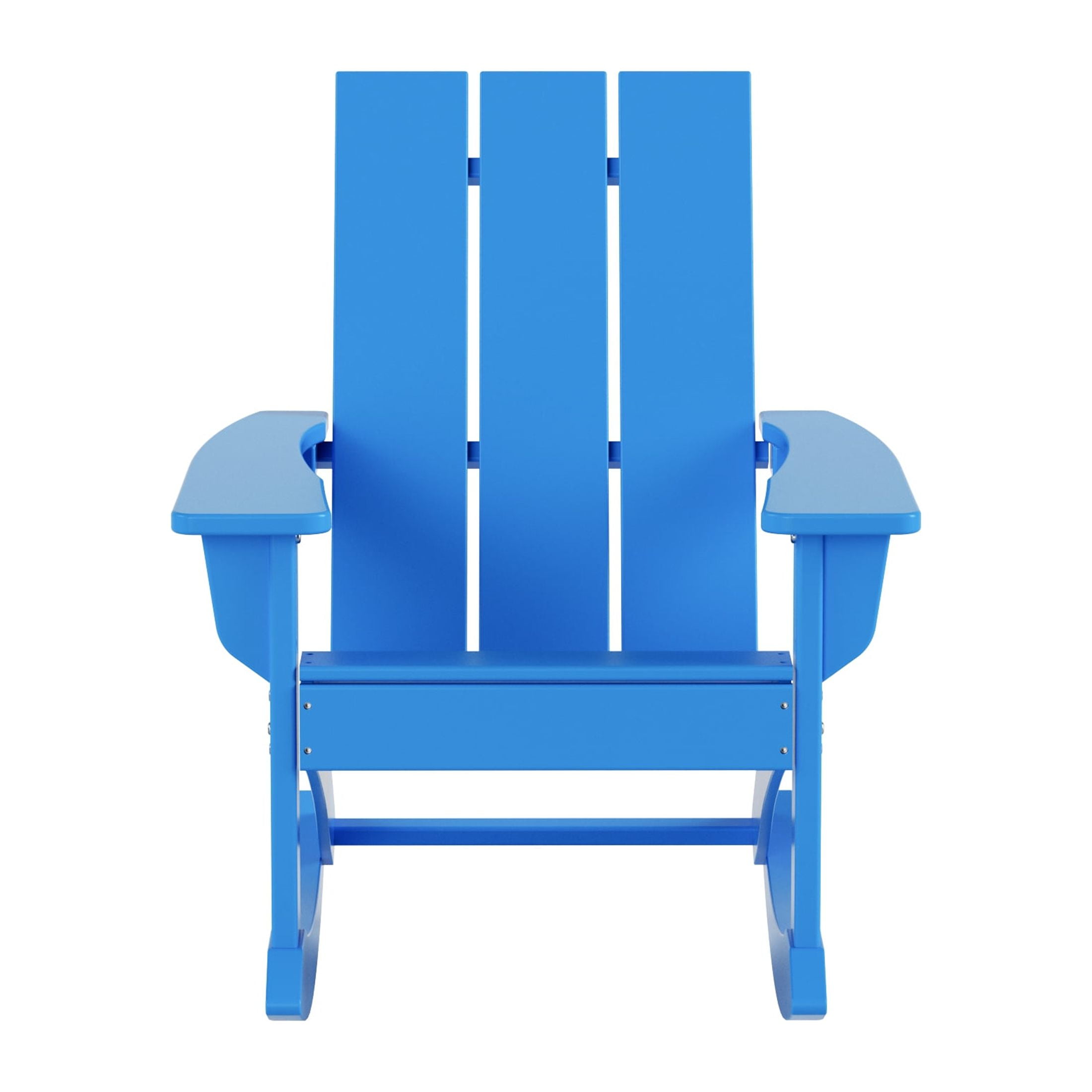GARDEN Set of 2 Modern Plastic Outdoor Rocking Chairs for Patio Porch, Pacific Blue