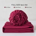 thumbnail image 4 of MR&HM Bedding Full Size Sheet Set 4 Pcs, Super Soft Brushed Microfiber Full Sheets, Cozy Bed Sheets for All Seasons (Full Size, Red), 4 of 7