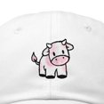 thumbnail image 2 of Dalix Strawberry Cow Embroidered Womens Cotton Dad Hat Baseball Cap in White, 2 of 5