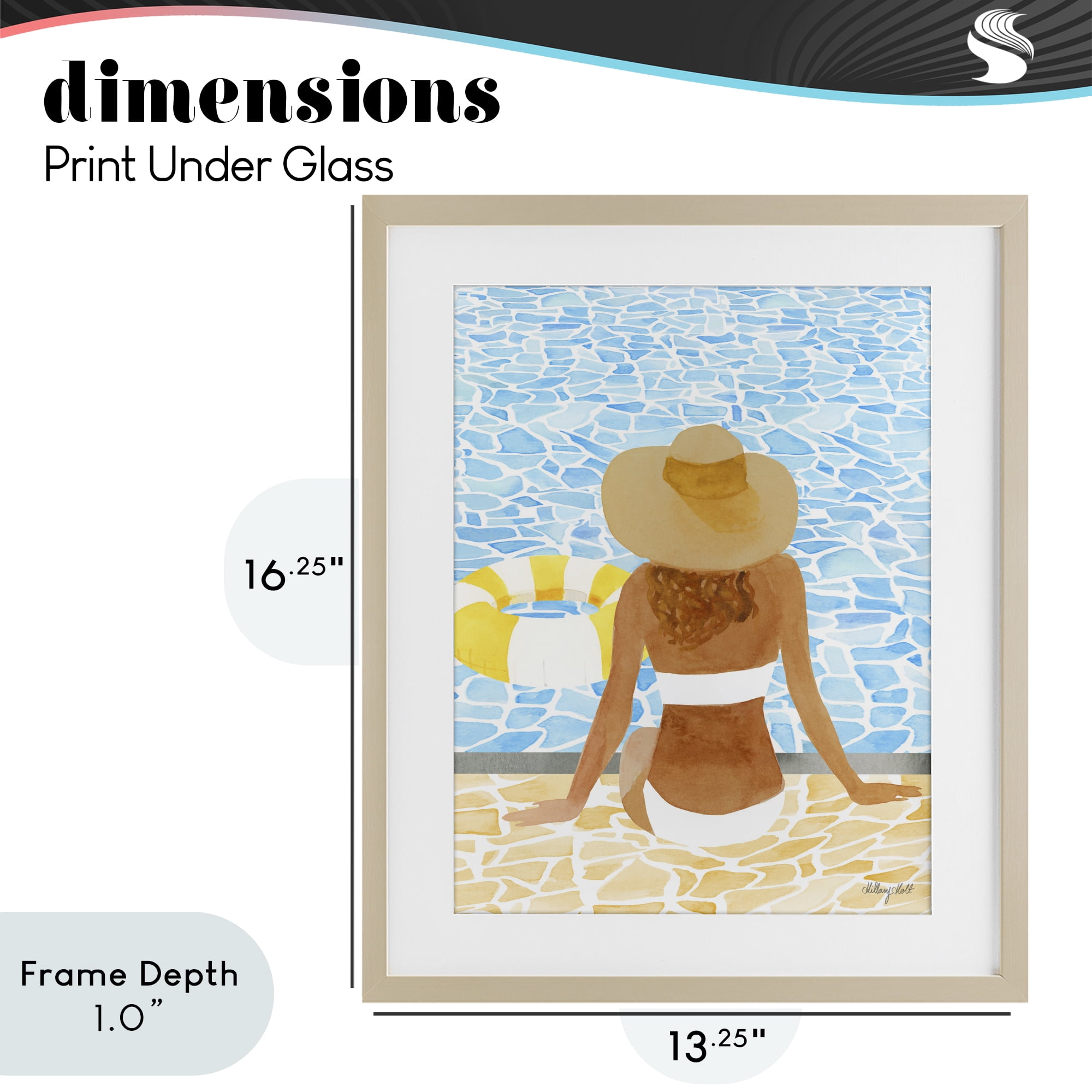 Stupell Industries Summer Poolside Chill Birch Framed Print Under Glass, design by Hillary Holt